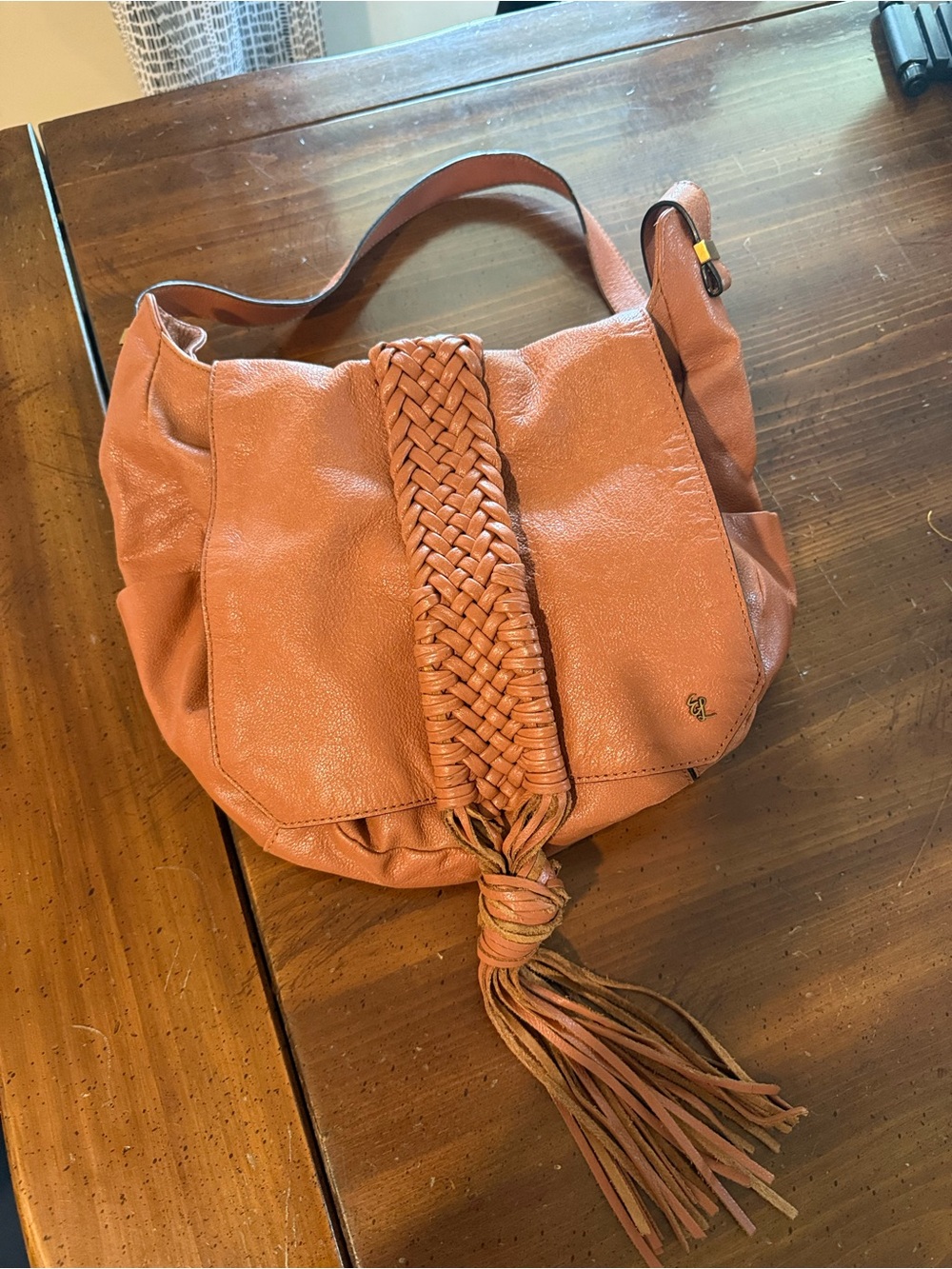Elliot Lucca Woven Tassel Shoulder Bag in Terracotta - Stylish Everyday Carry